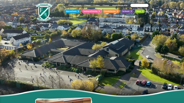 Screenshot of the Finaghy Primary School Parent Teacher Association website