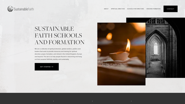 Screenshot of the Sustainable Faith Global website