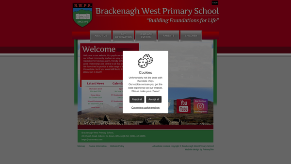Screenshot of the Brackenagh Busy Bees Playgroup website