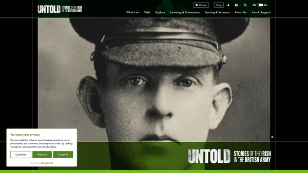 Screenshot of the UNTOLD: The Museum Ltd website