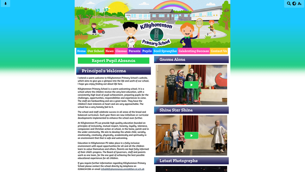 Screenshot of the Killyhommon PTA website
