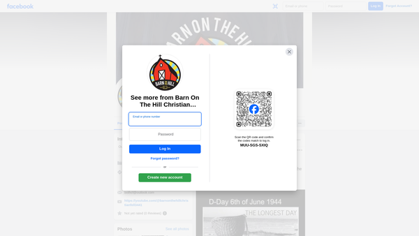 Screenshot of the Barn On The Hill Christian Fellowship website