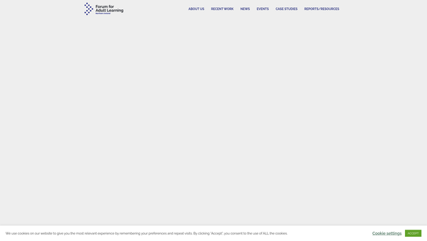 Screenshot of the Forum for Adult Learning NI website