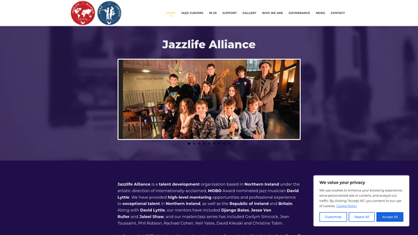 Screenshot of the Jazzlife Alliance 2024 Ltd website