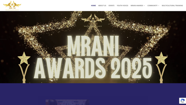 Screenshot of the Minorities Recognition Awards NI Ltd website