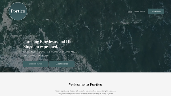 Screenshot of the Portico Church Limited website