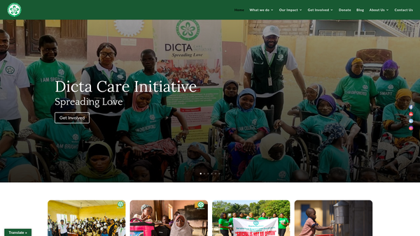 Screenshot of the Dicta Care Initiative website