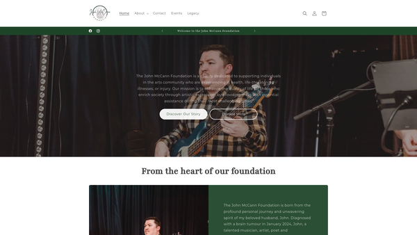 Screenshot of the McCann Legacy Ltd website