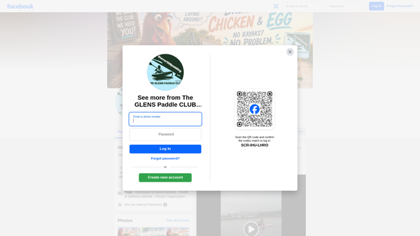 Screenshot of the The Glens Paddle Club website