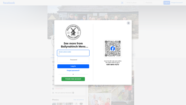 Screenshot of the Ballynahinch Men's Shed website