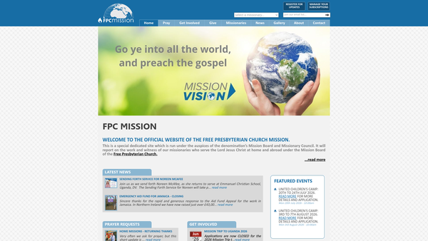 Screenshot of the The Free Presbyterian Mission Society Africa website