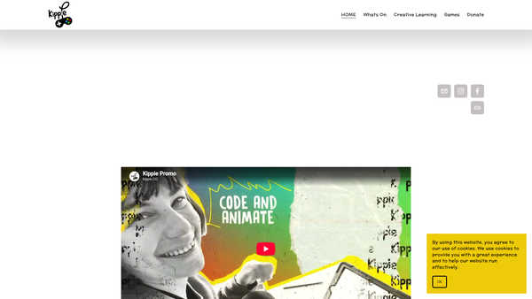 Screenshot of the Kippie website