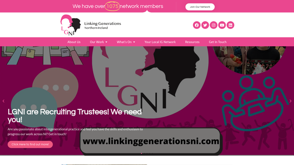 Screenshot of the Linking Generations Northern Ireland Ltd website