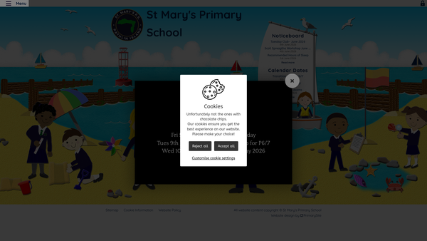 Screenshot of the St Mary's Primary School Rathlin Parent Teacher Association website