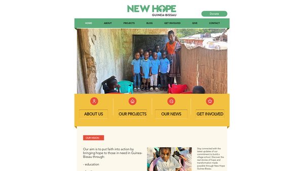 Screenshot of the New Hope Guinea-Bissau website