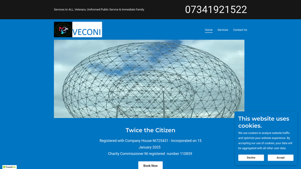 Screenshot of the Veconi Limited website