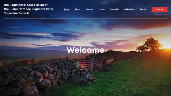 Screenshot of the The Regimental Association of the Ulster Defence Regiment - Coleraine Branch website