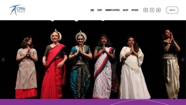 Screenshot of the Centre For Peace And Performing Arts Ltd website