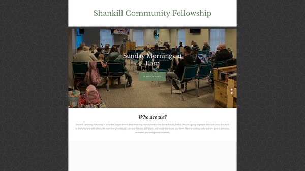 Screenshot of the Shankill Community Fellowship website