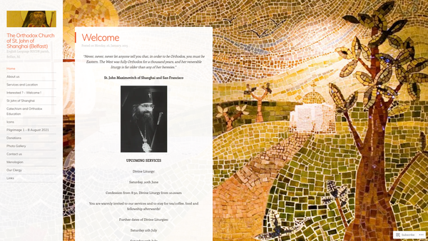 Screenshot of the Saint John of Shanghai Orthodox Church website