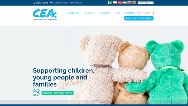 Screenshot of the Committed To Ending Abuse (CEA) Limited website