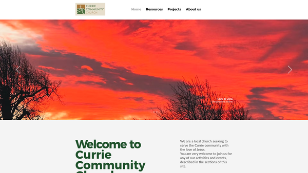 Screenshot of the Currie Community Church website