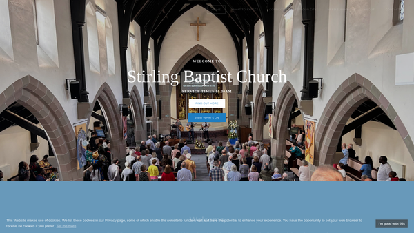 Screenshot of the Stirling Baptist Church website