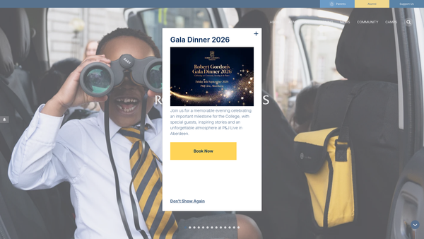 Screenshot of the Robert Gordon's College website