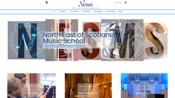 Screenshot of the North East Of Scotland Music School Ltd website
