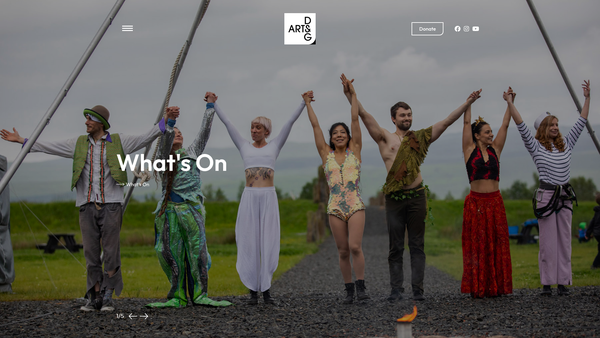Screenshot of the ArtsD&G website