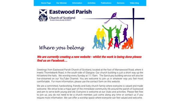 Screenshot of the Glasgow: Auldburn Trinity Church of Scotland website