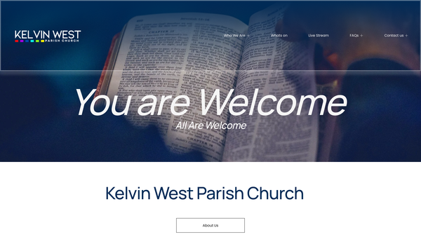 Screenshot of the Glasgow: Kelvin West Church of Scotland website