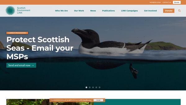 Screenshot of the Scottish Environment Link website
