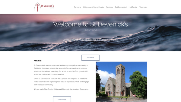 Screenshot of the St Devenick Episcopal Church Bieldside: Aberdeen website