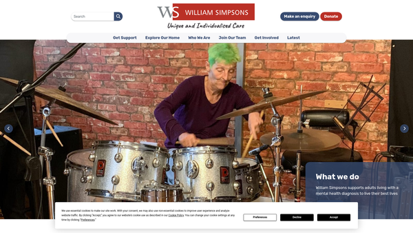 Screenshot of the William Simpsons website