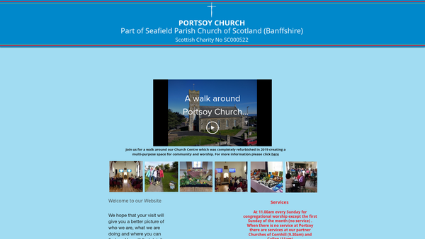 Screenshot of the Seafield Parish Church of Scotland, Banffshire website