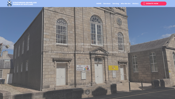 Screenshot of the Strathbogie Drumblade Church of Scotland Huntly website
