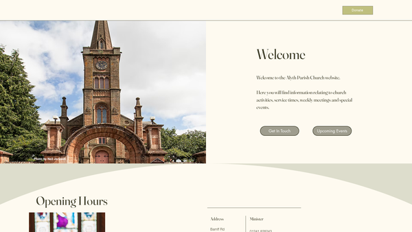 Screenshot of the Alyth Parish Church Of Scotland website