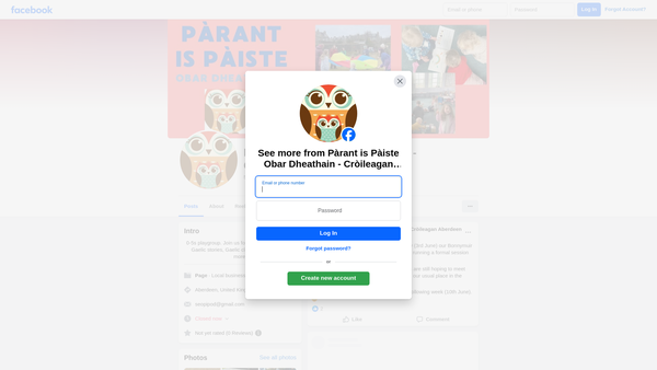 Screenshot of the Croileagan Obar Dheathain website