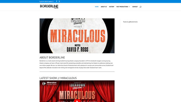 Screenshot of the Borderline Theatre Co Ltd website