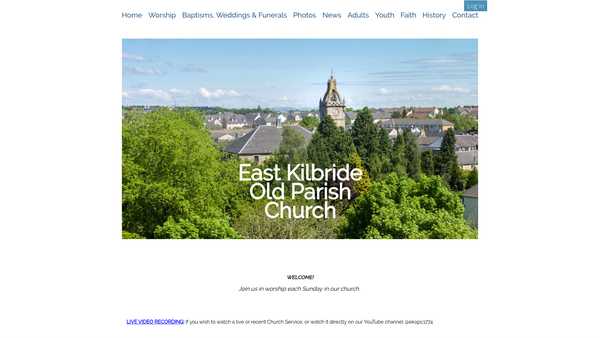 Screenshot of the East Kilbride Old Parish Church Of Scotland website