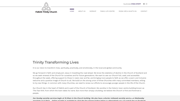 Screenshot of the Falkirk Trinity Church of Scotland website