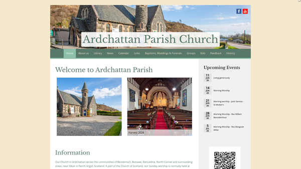Screenshot of the Ardchattan (Church of Scotland) website