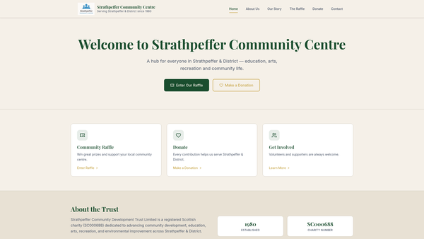Screenshot of the Strathpeffer Community Development Trust Limited website