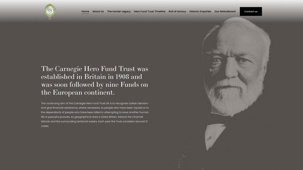 Screenshot of the Carnegie Hero Trust Fund website