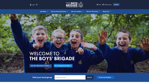 Screenshot of the 1st Lochwinnoch Boys Brigade Company website