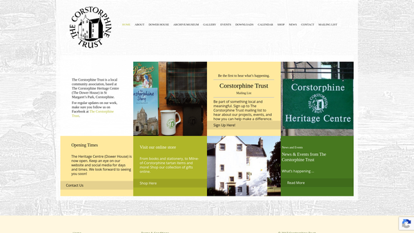 Screenshot of the Corstorphine Trust website
