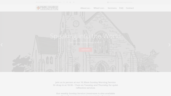 Screenshot of the Uddingston:  Park United Free Church of Scotland website