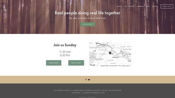 Screenshot of the Zion Baptist Church (The Sovereign Grace Baptists) website