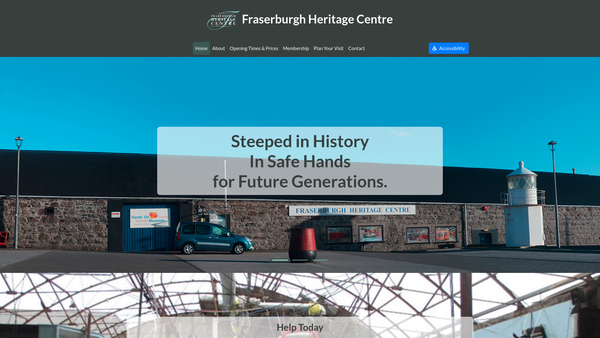 Screenshot of the Fraserburgh Heritage Society Ltd website